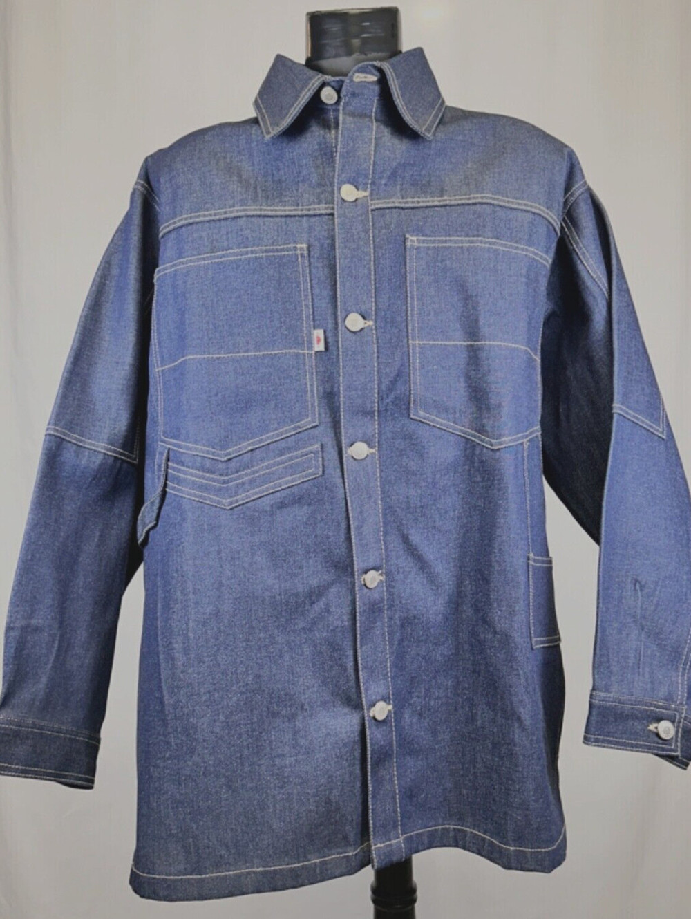 NWOT Men's Japrops Heavy Denim Jeans Jacket Streetwear Hip Hop Jean Jacket, XL